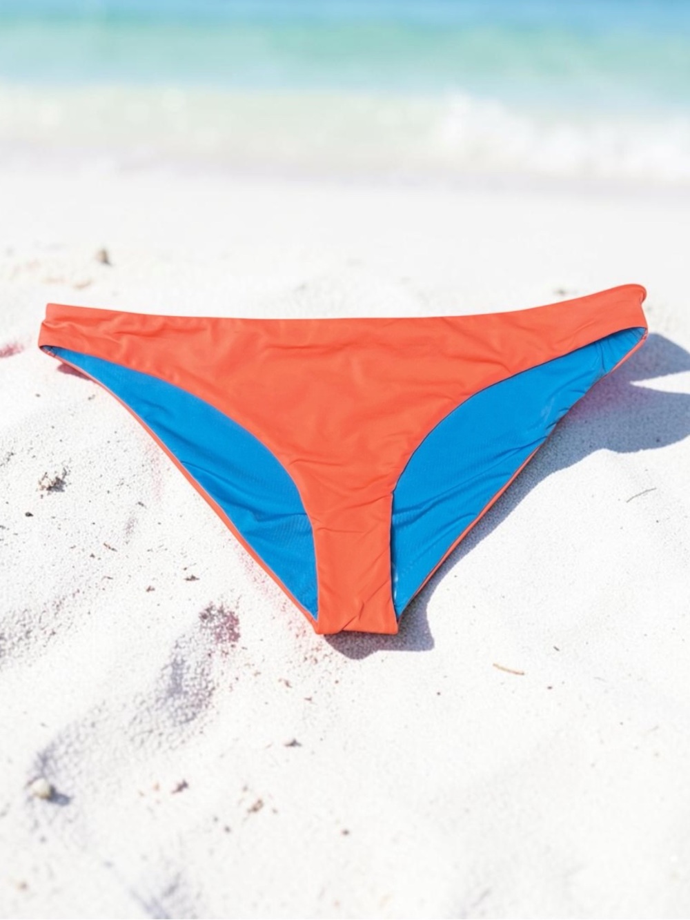 🌻NEW w/tag Hurley Reversible Bikini Bottom Rust Orange Teal Blue Swim Size XL